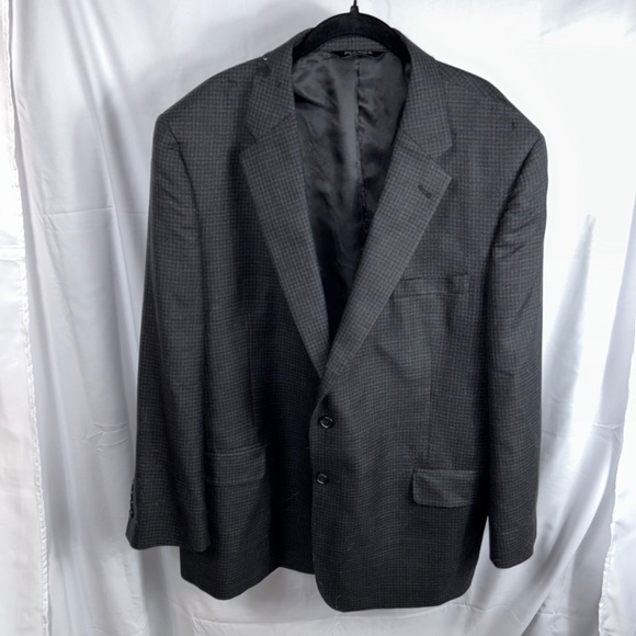 Jos. A. Bank Suit Jacket Blazer Plaid Stripes Long Sleeve Silk Wool Blend Coat - Picture 1 of 12